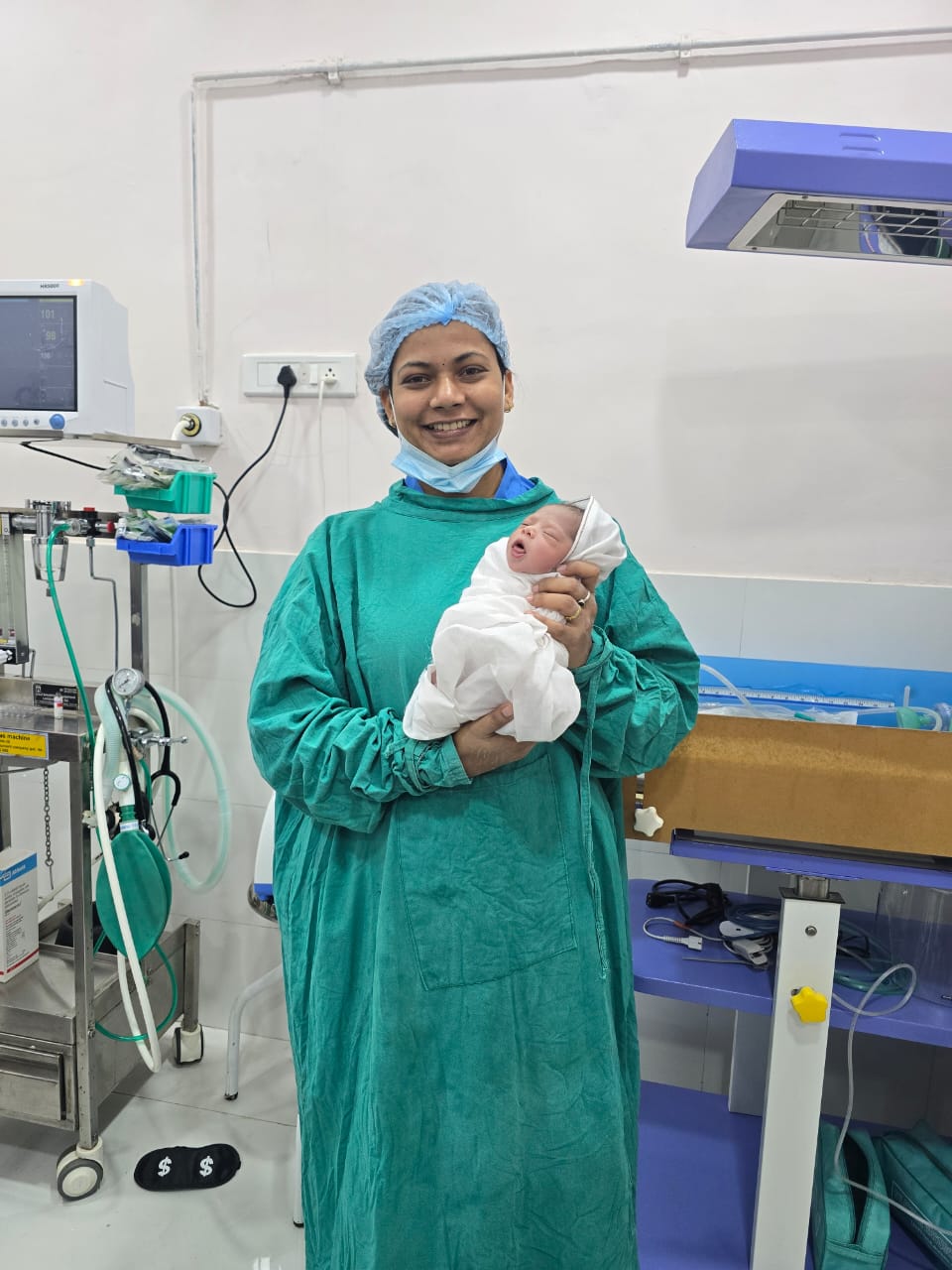 Newborn delivered at Shirole Maternity Hospital